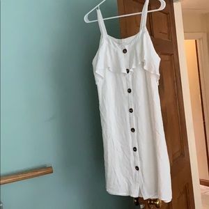 white button down dress